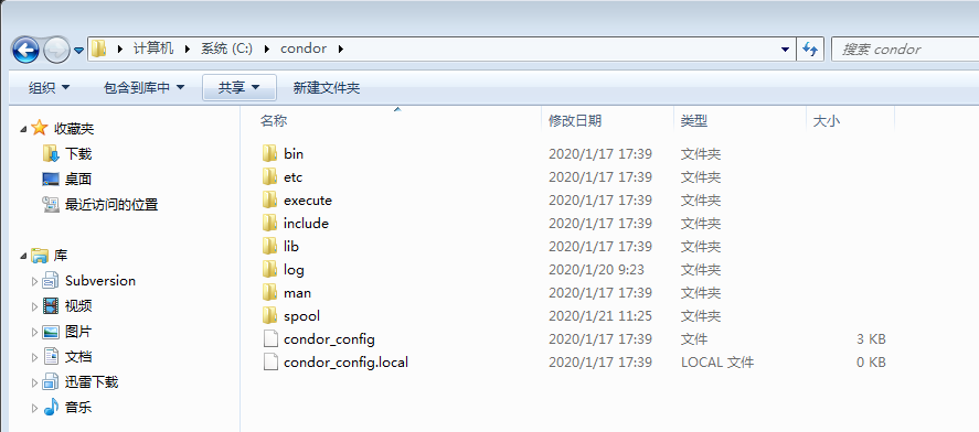 HTCondor installation directory