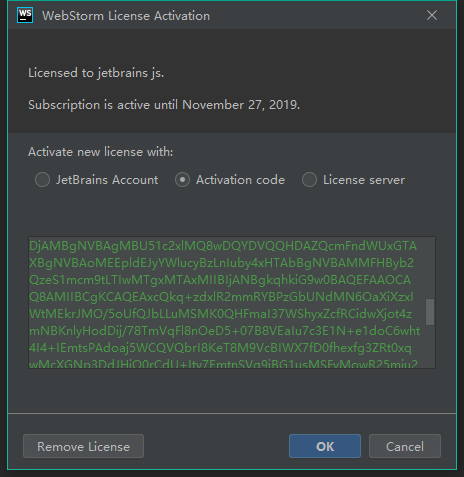 WebStorm  2019  激活