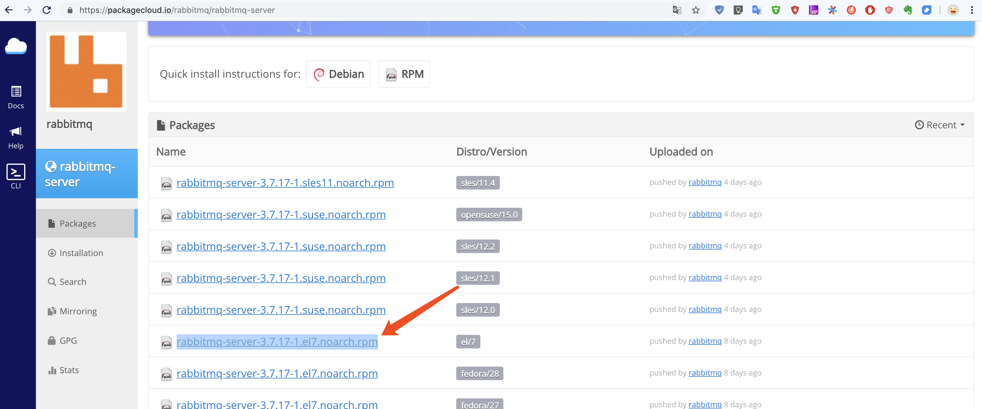 rabbitmq针对CentOS7的rpm包