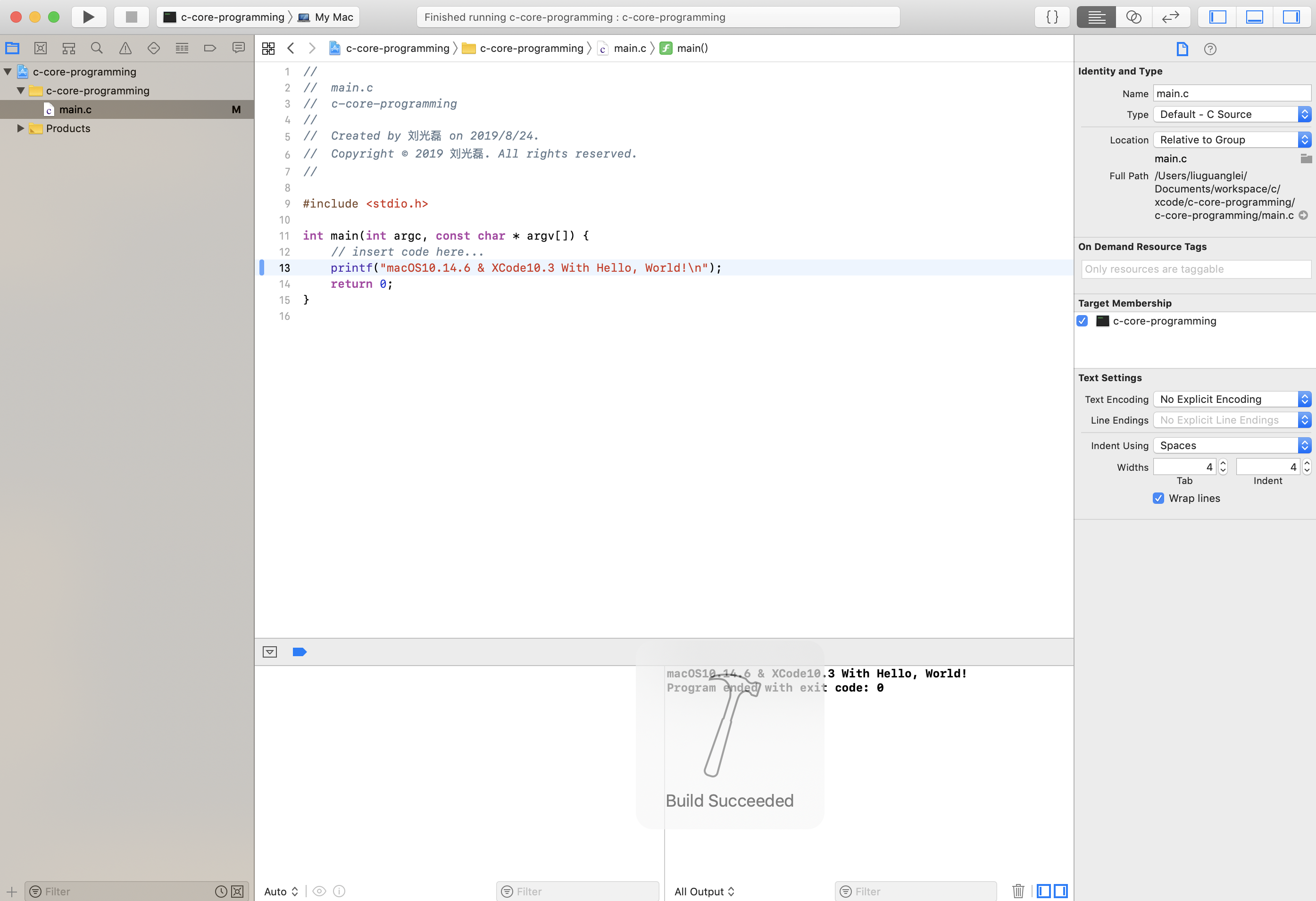 macOS10.14 &XCode10.3 macOS10.14 &XCode10.3