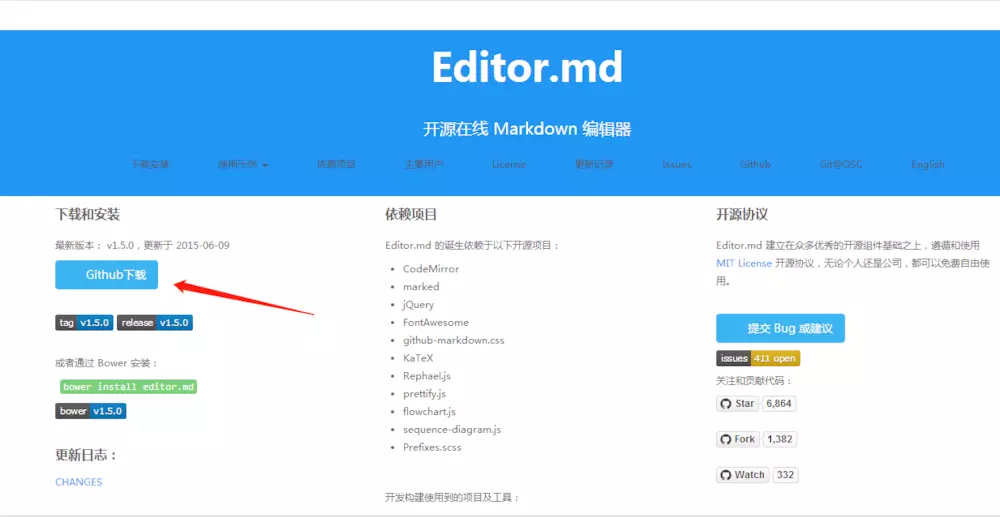 editor.md首页