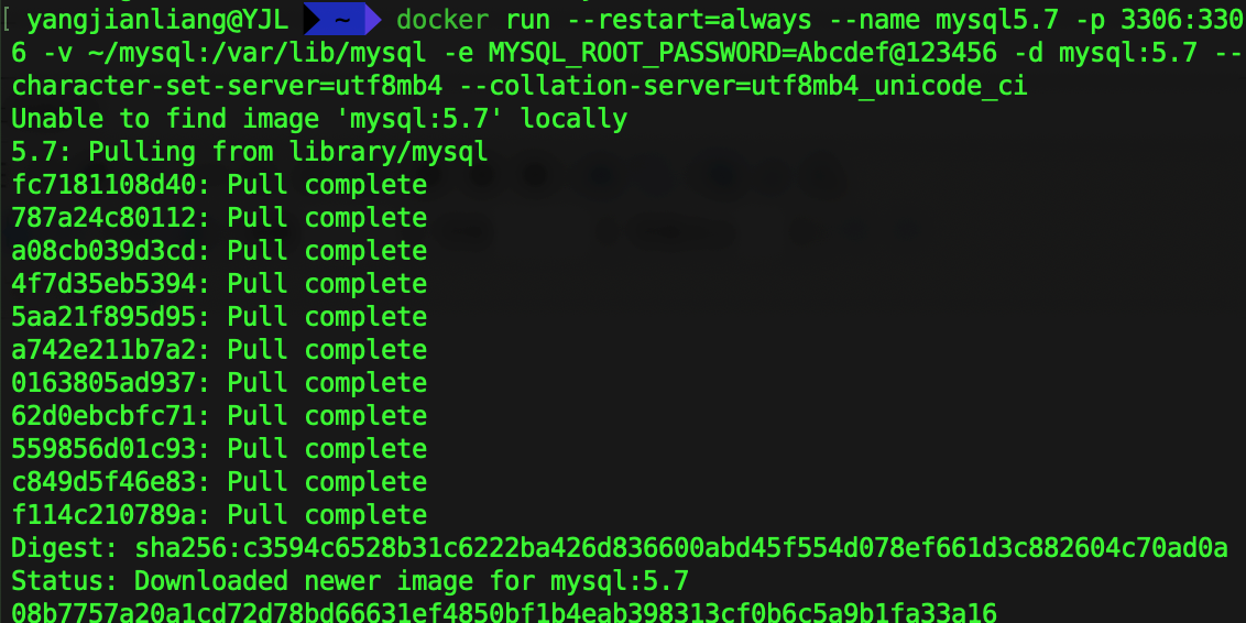 centos一键安装docker，Mac Docker安装MySQL5.7