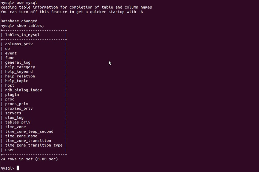 exit mysql ubuntu