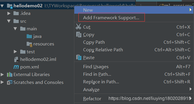 Add framework support idea нет web application