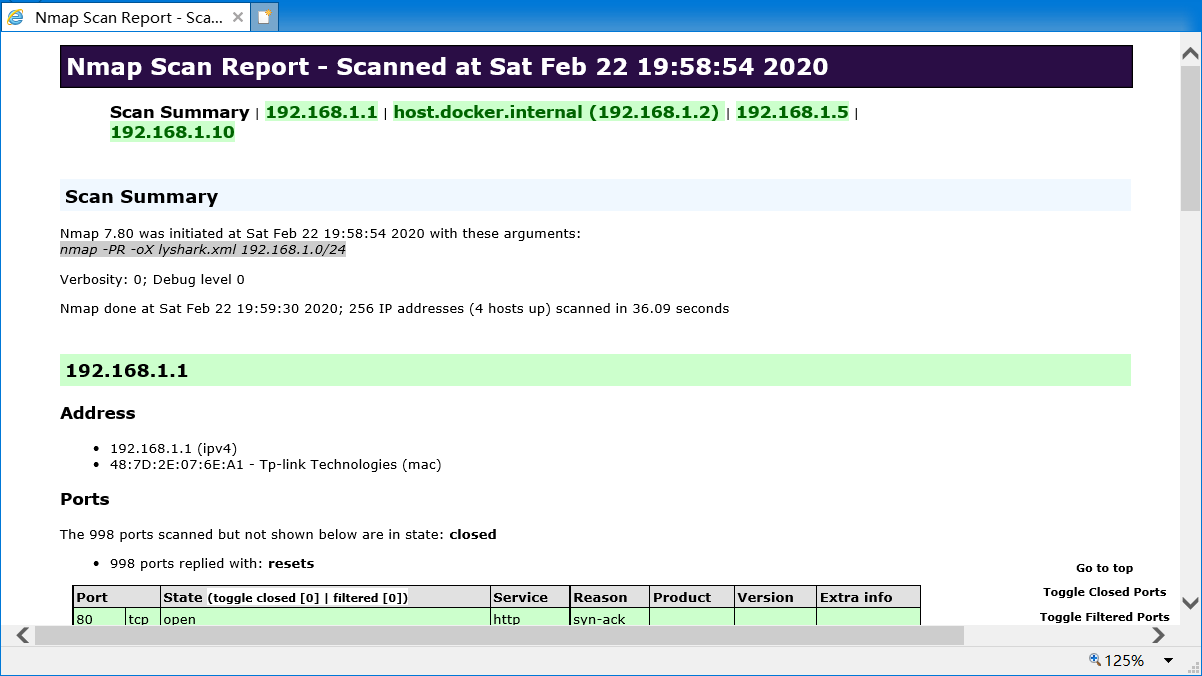 Nmap 扫描并生成HTML报告第1张