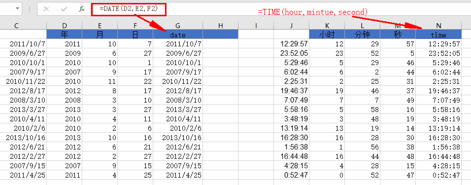 Excel 日期和时间函数[通俗易懂]