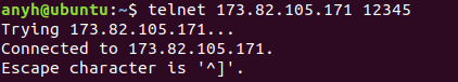 telnet接続は成功です