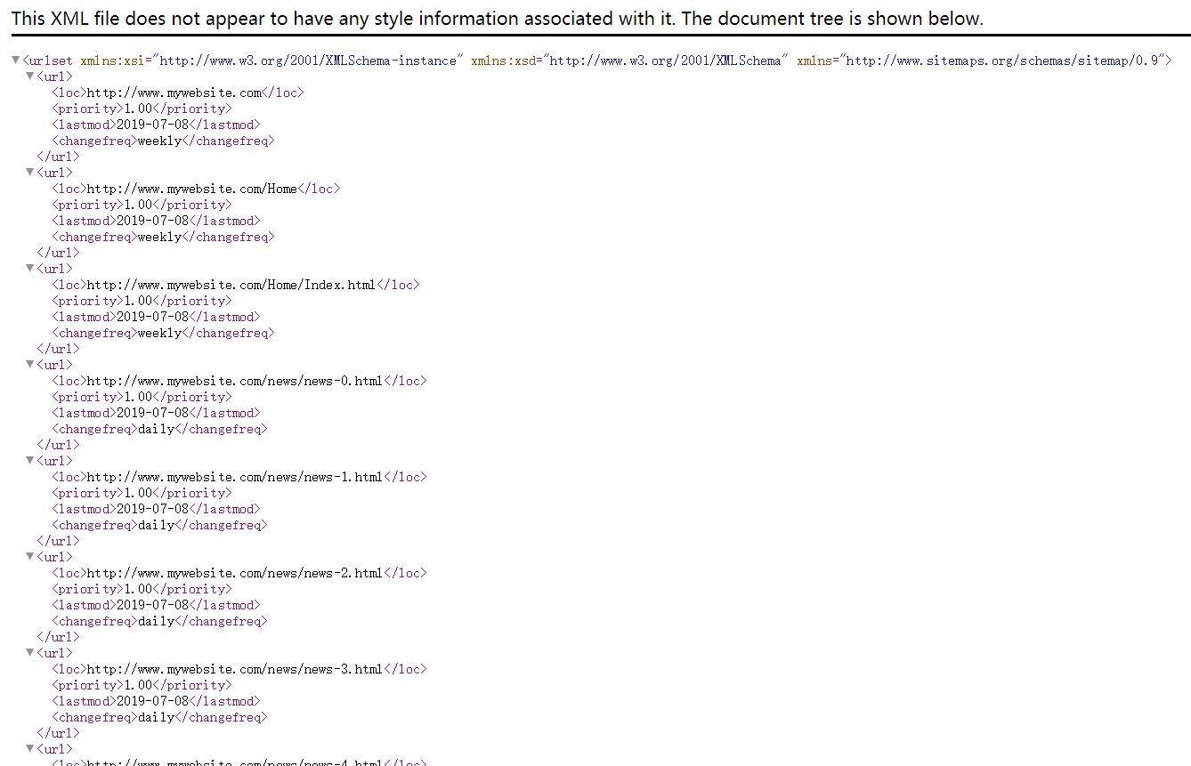 .net core将URL请求格式化为XML或JSON(网站动态生成sitemap.xml)