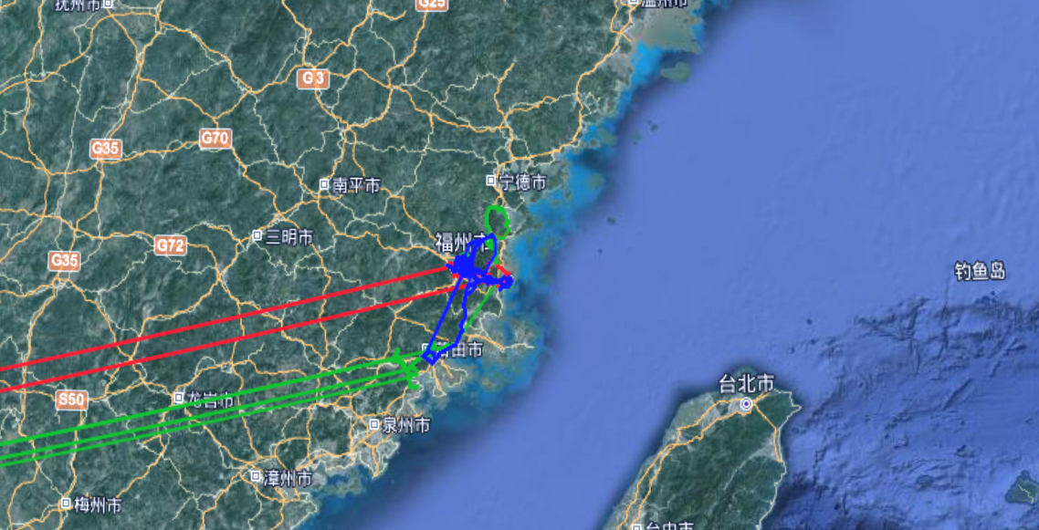 轨迹放大图定位到福建省