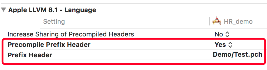 Xcode添加pch文件