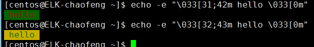 bash shell脚本使用ASCII颜色显示文本信息示例