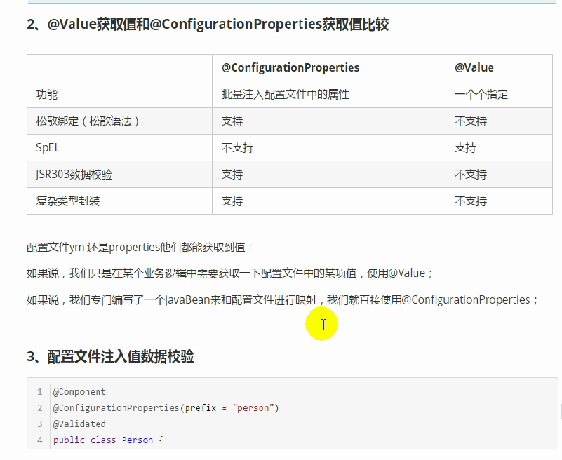 Spring boot ConfigurationProperties Value PropertySource 