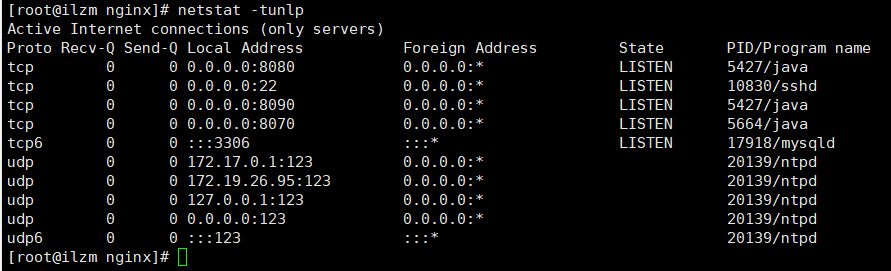 Linux 查询端口被占用命令 