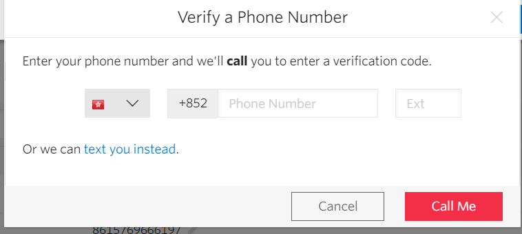 Phone number verification. Verify number. Enter verification code. Mobile Phone verification code. This number cannot be used for verification