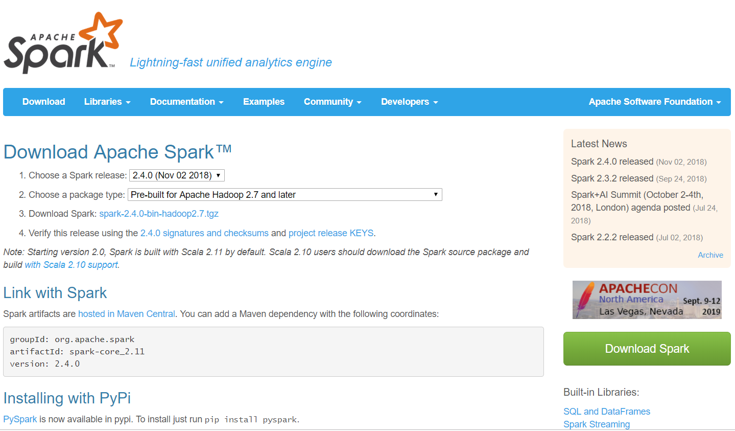 Download Spark 步骤1