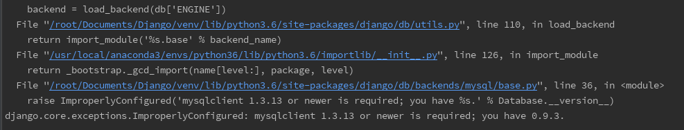 Django2.2使用mysql数据库pymysql版本不匹配问题的解决过程与总结第1张