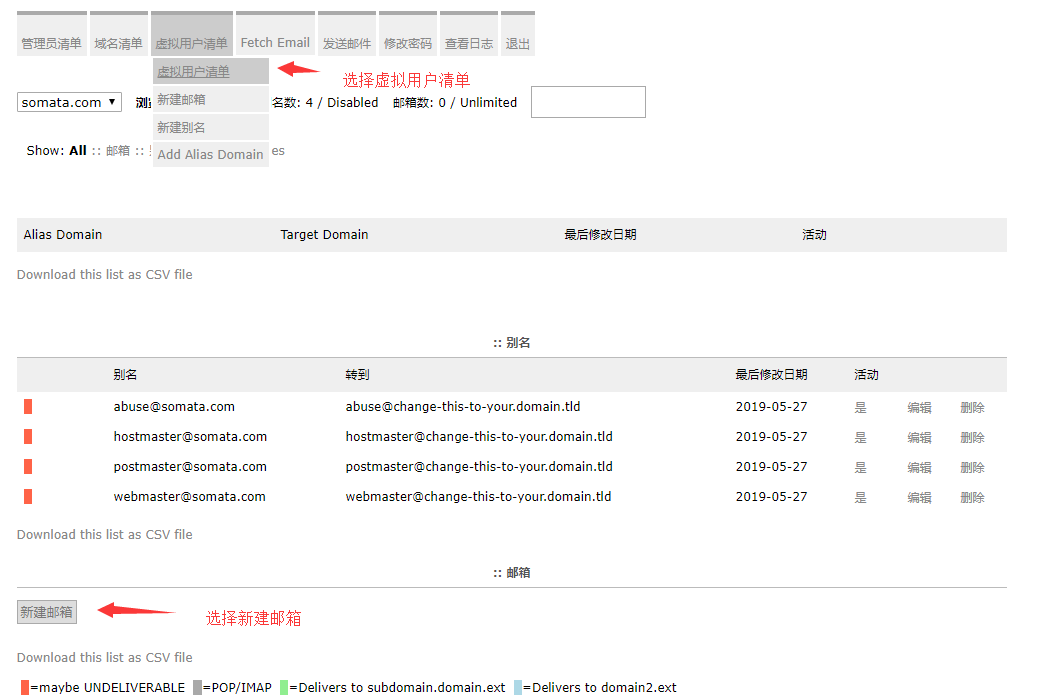 邮件服务配置(虚拟域&虚拟用户)