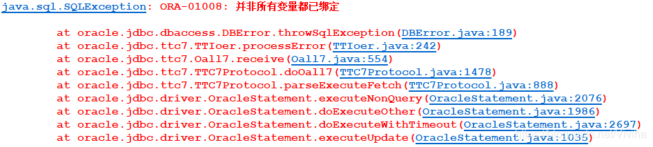 java.sql.SQLException: ORA-01008: 并非所有变量都已绑定的解决方法「建议收藏」