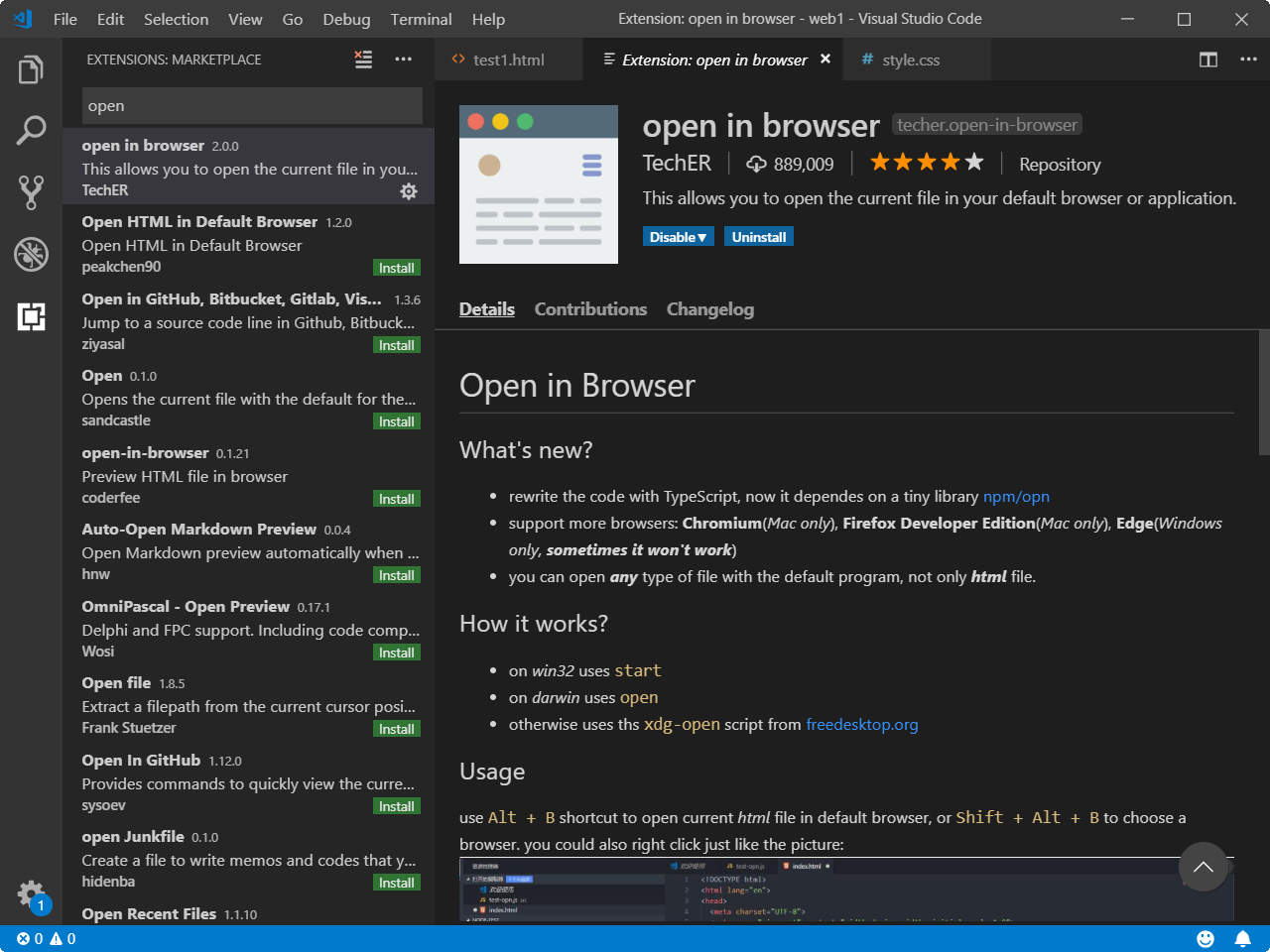 visual studio code html preview