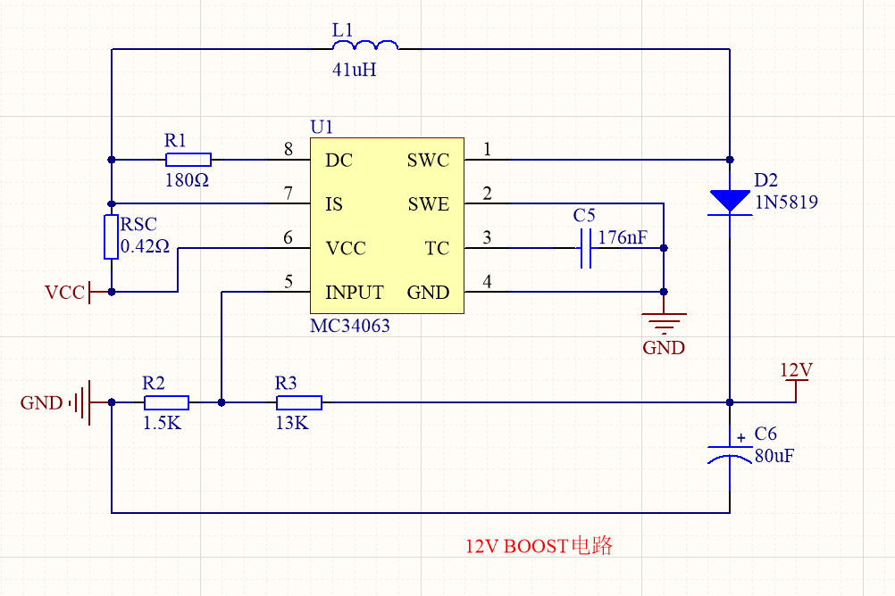 mc34063降压5v2a电路图图片