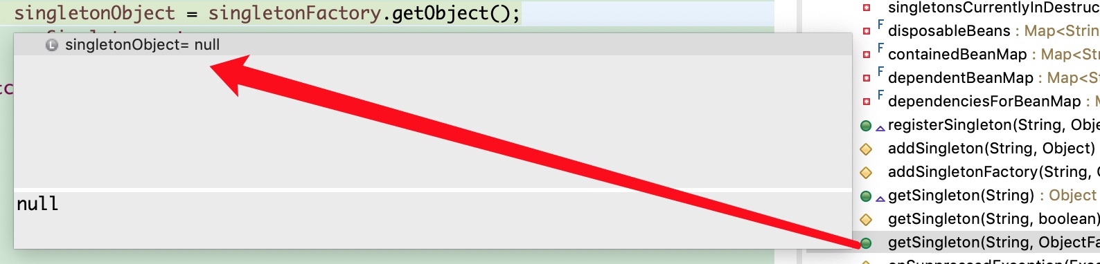 getSingleton method call returns a null