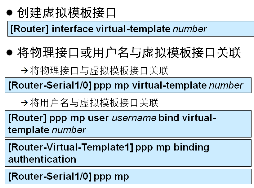 H3C 虚拟模板方式配置PPP MP