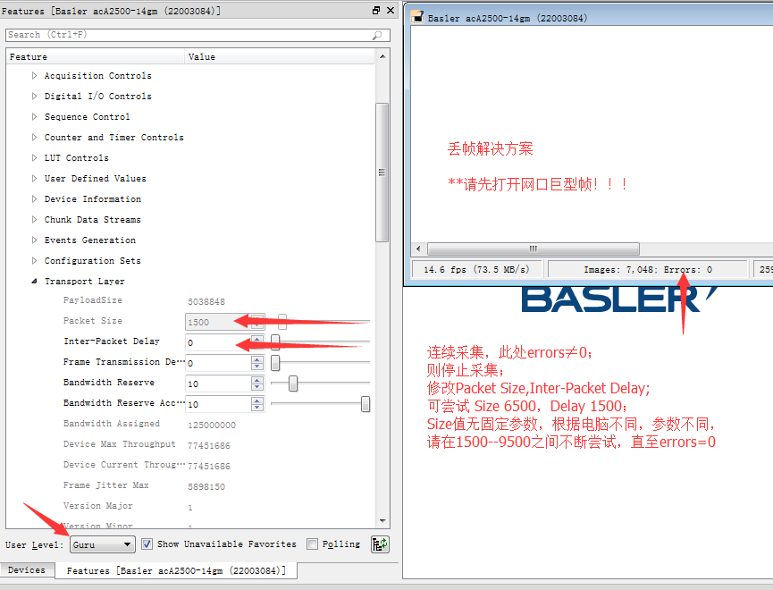 Basler Camera 数据帧设置 - 5free - 博客园