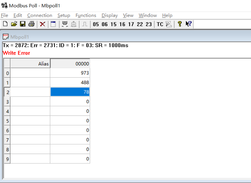 modbus poll connection failed