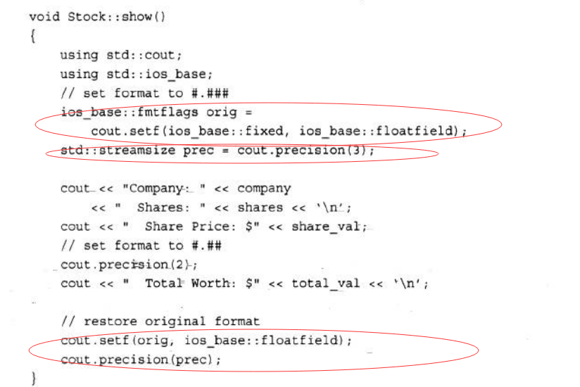 std::ios_base::fmtflags orig    std::streamsize prec