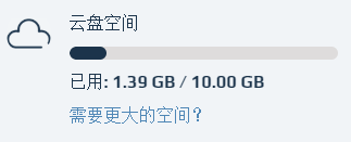 ▲ 云盘空间