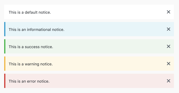常见的wordpress notice提示样式
