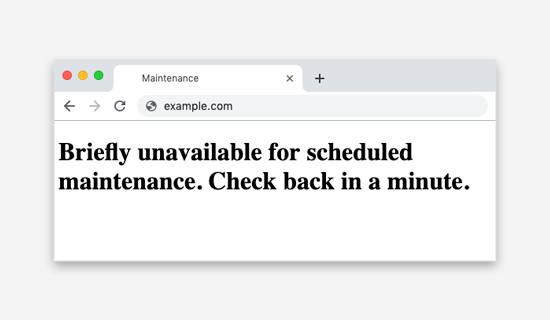 WordPress Maintenance Mode Error