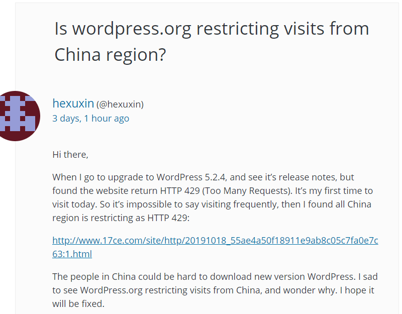 429toomanyrequests错误出现在wordpress后台更新及官网的5种解决方法插图1