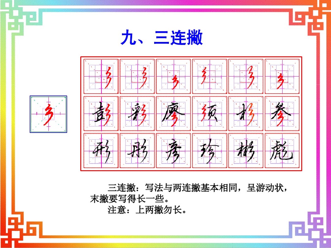 行书基本笔画连笔书写十八法