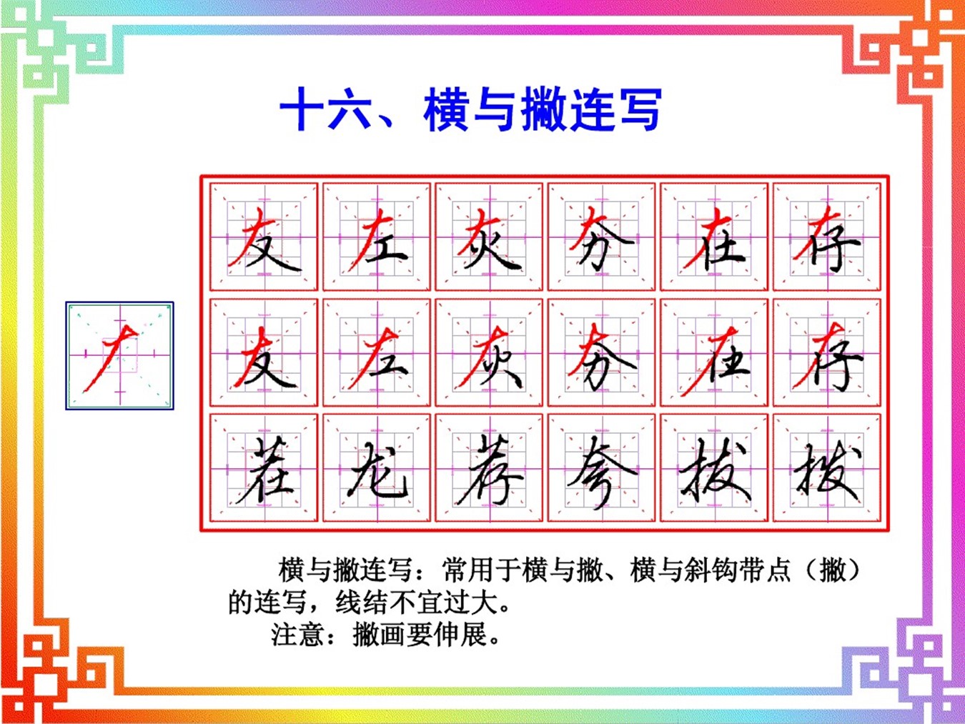 行书基本笔画连笔书写十八法