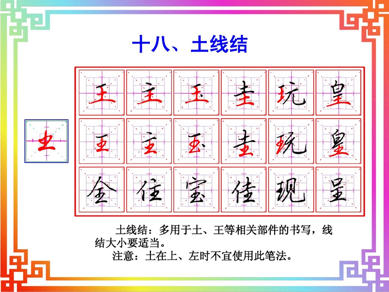 行書基本筆畫連筆書寫十八法