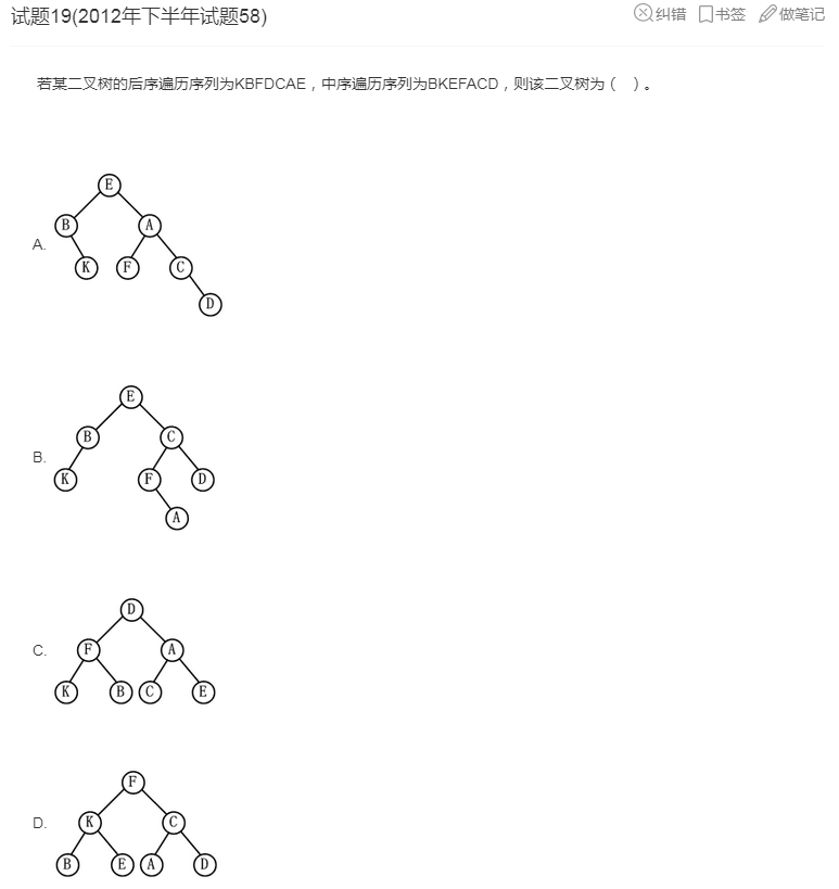 一道二叉树的题目--后序遍历+中序遍历确定二叉树