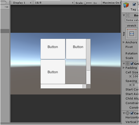 UGUI使用Scroll View控件制作一个2列的滚动视图