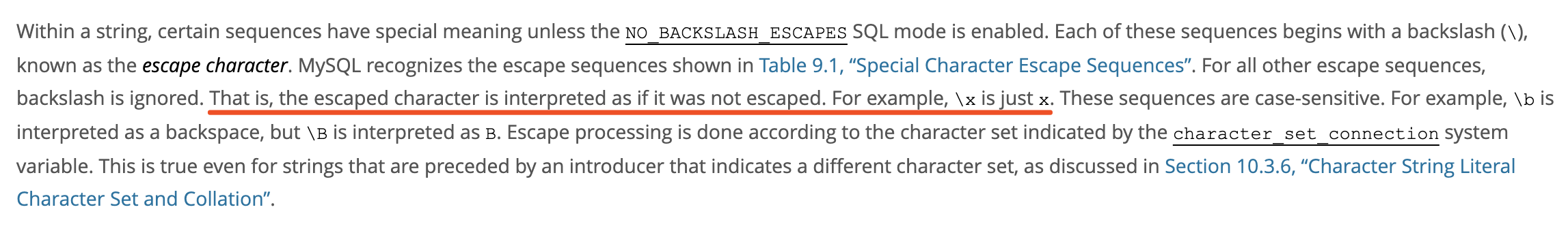 MySQL在插入数据时默认情况下会删除字段中的转义字符