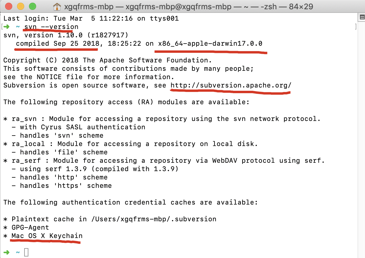 subversion  MacOS  Xcode 10