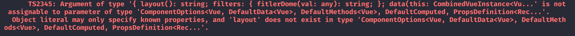 Nuxt Vue js In TypeScript Object Literal May Only Specify Known Properties But components 