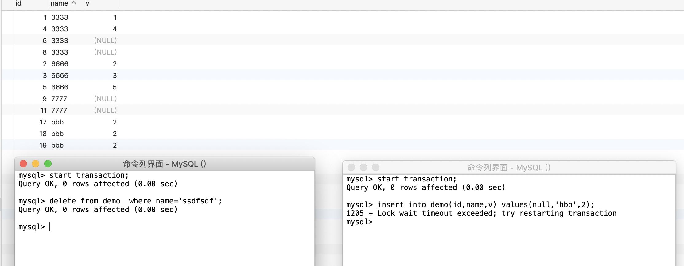 mysql deadlock timeout