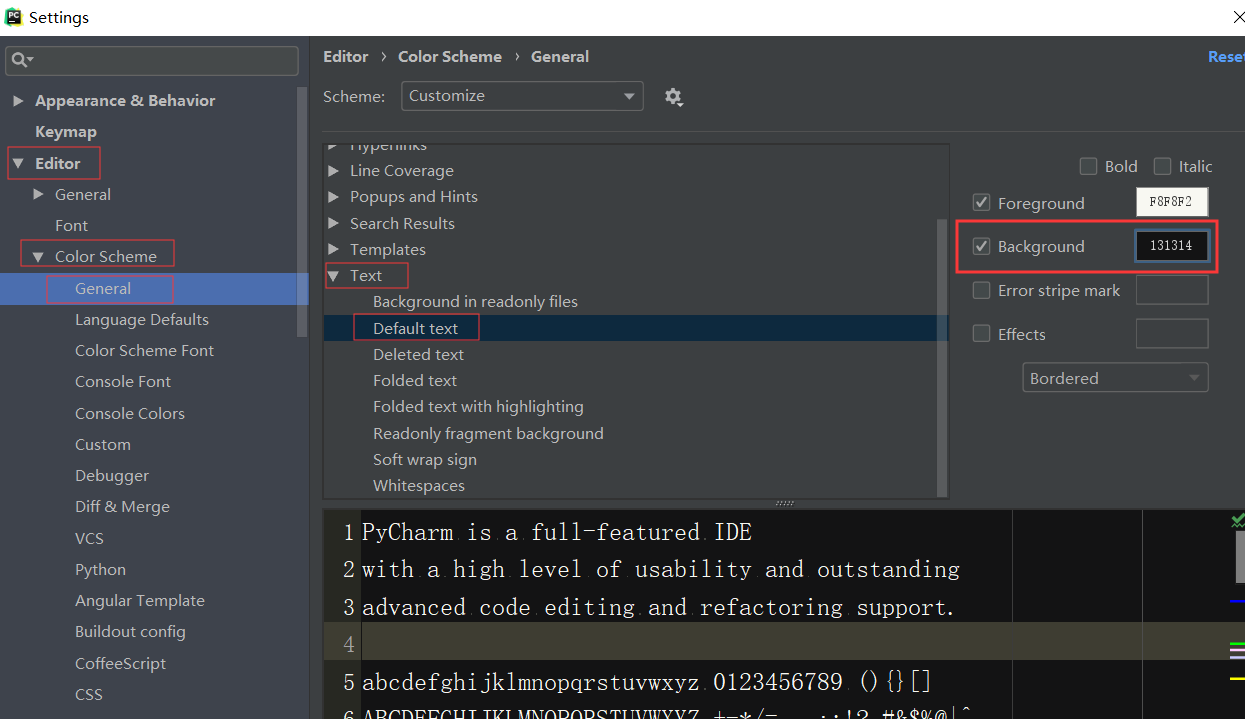 pycharm color schemes