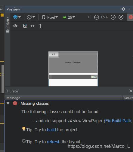 Android Studio 3.4.1中使用com.android.support.v4.view.ViewPager提示不存在该类或程序闪退第2张