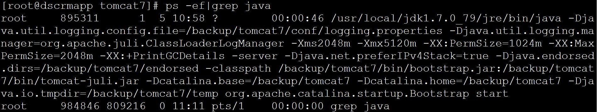 【linux】linux下准确查询正在tomcat下运行的java进程。准确获取正在运行的java进程的PID第1张