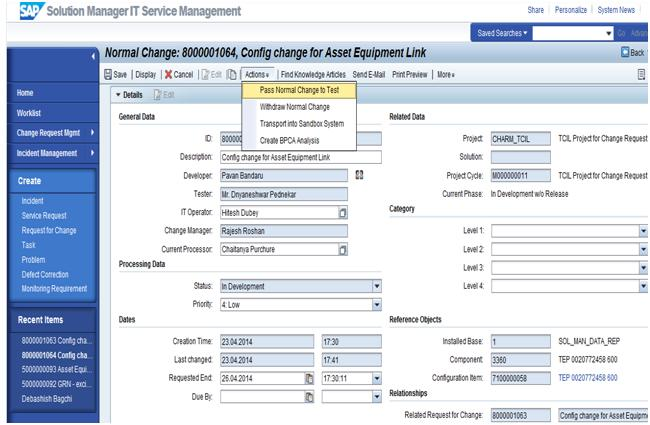 Request manager. SAP Charm. Пользовательская настройка в solution Manager.