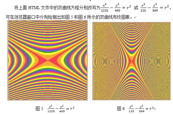 图4  双曲线型布纹图案在浏览器中打开包含这段html代码的html文件