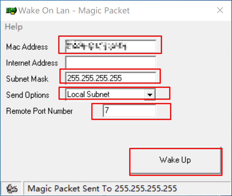 wake on lan magic packet sender
