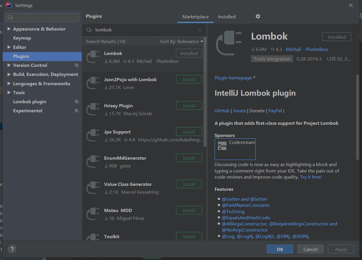 SpringBoot配置lombok,与logback 