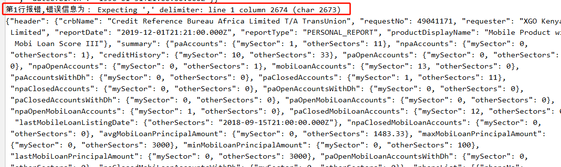 Pandas json jsonError Expecting Delimiter Line 1 Column 2674